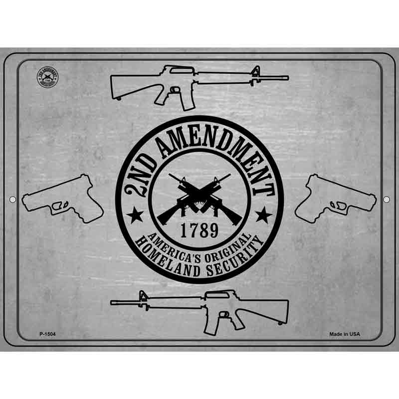 2nd Amendment Shield With Guns Wholesale Metal Novelty Parking SIGN