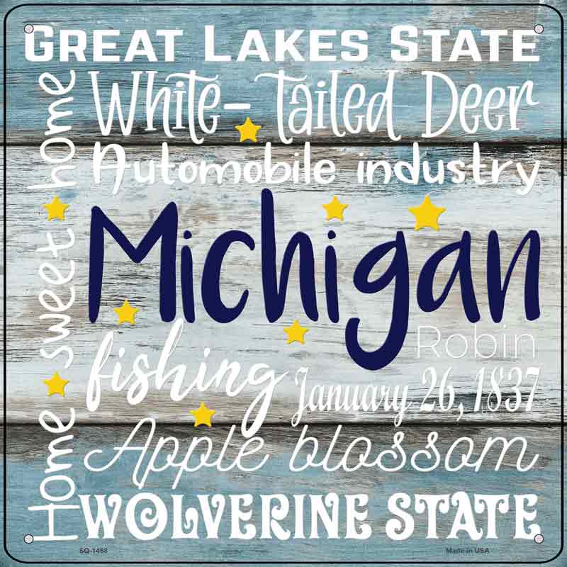 Michigan Motto Wholesale Novelty Metal Square SIGN