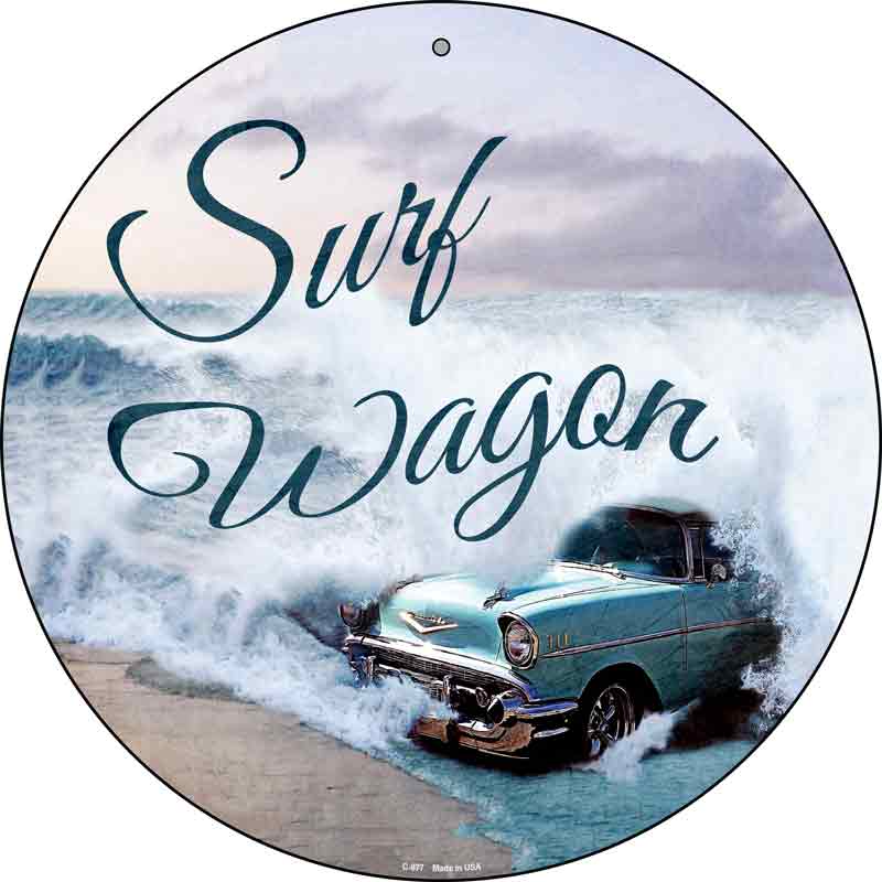 Surf Wagon Wholesale Novelty Metal Circular SIGN