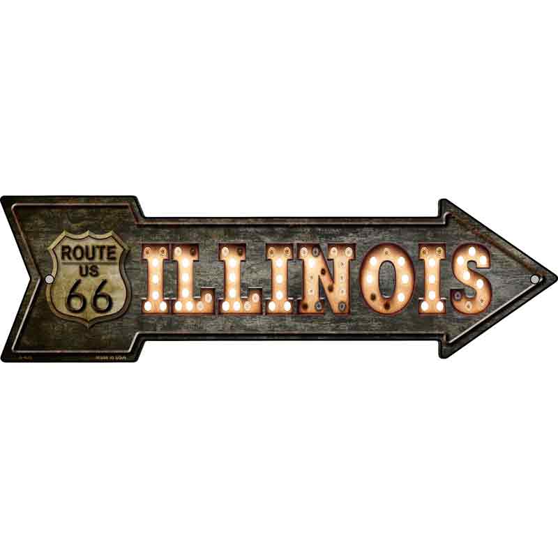 Illinois ROUTE 66 Bulb Letters Wholesale Novelty Metal Arrow Sign