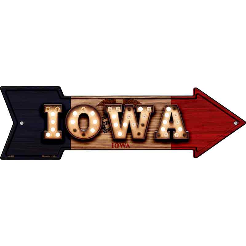 Iowa Bulb Lettering With State FLAG Wholesale Novelty Arrows