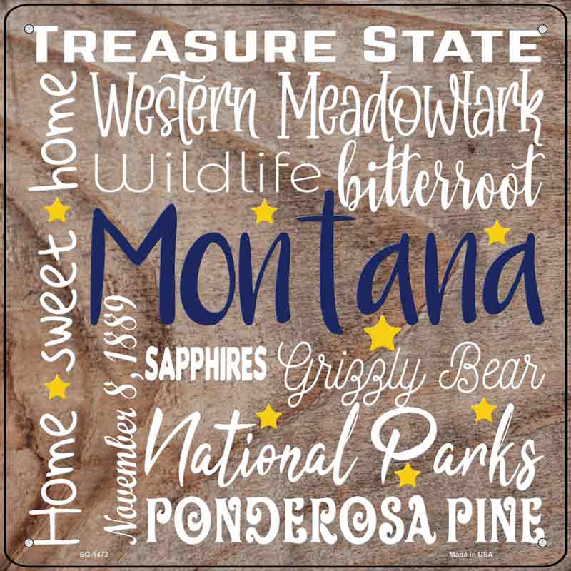 Montana Motto Wholesale Novelty Metal Square SIGN