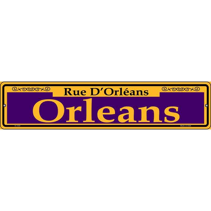 Orleans Purple Wholesale Novelty Small Metal Street Sign