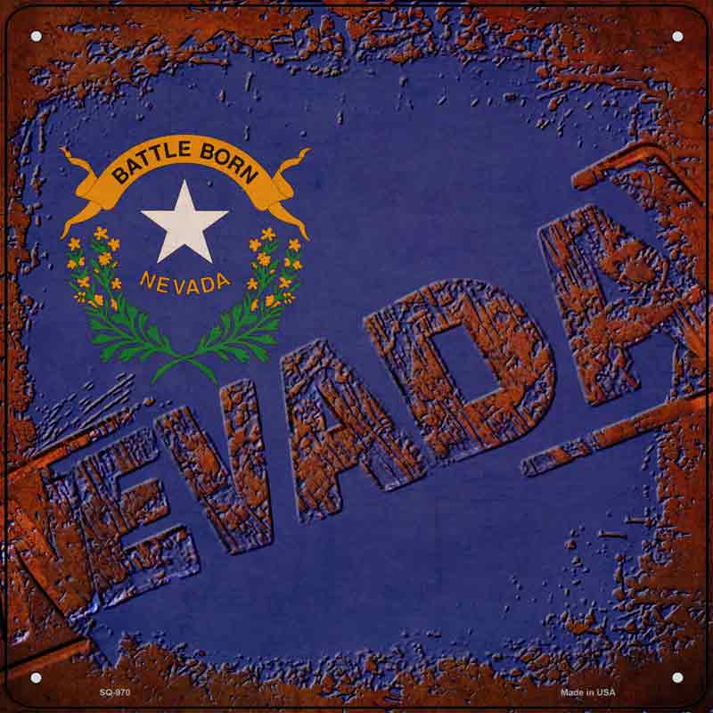 Nevada Rusty Stamped Wholesale Novelty Metal Square SIGN