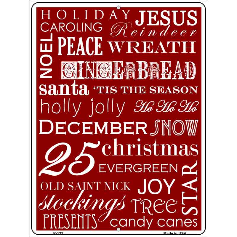Red HOLIDAY Wrap Wholesale Metal Novelty Parking Sign