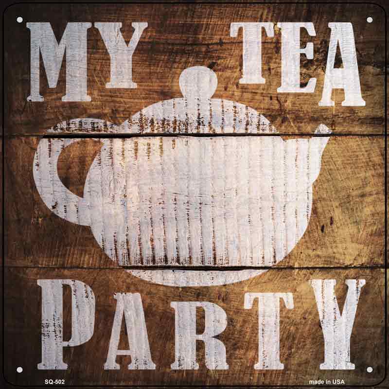 Our Tea Party Painted Stencil Wholesale Novelty Square SIGN