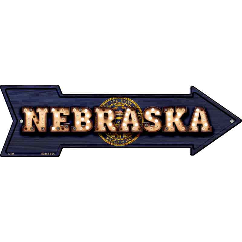 Nebraska Bulb Lettering With State FLAG Wholesale Novelty Arrows