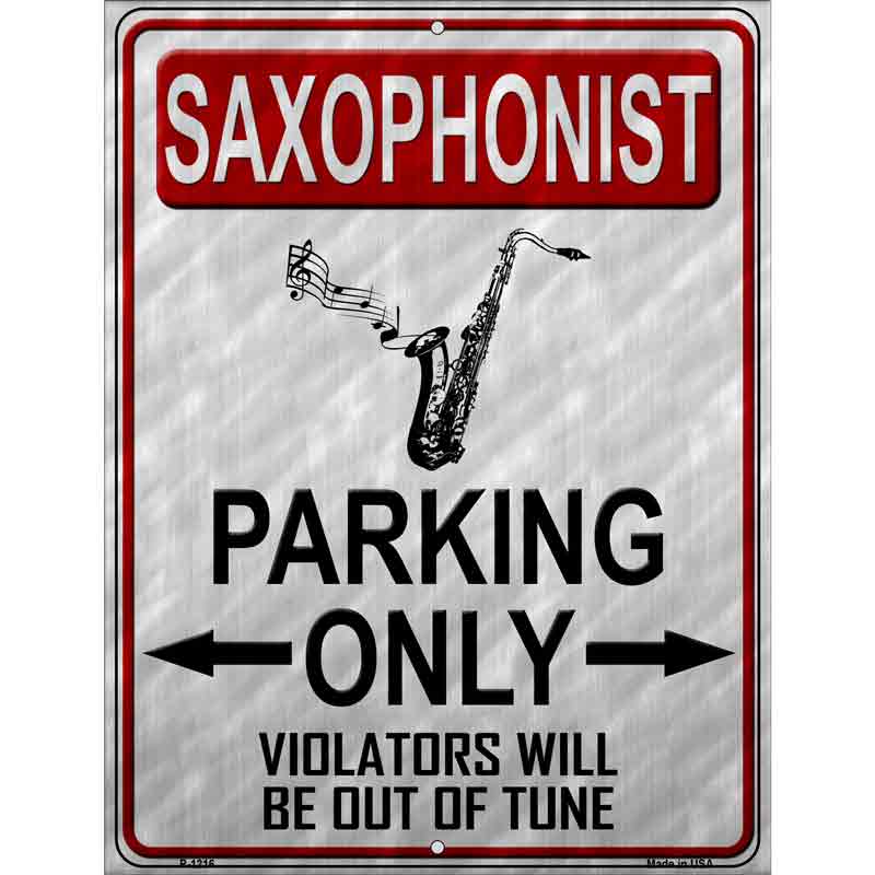 Saxophonist Parking Wholesale Metal Novelty Parking SIGN