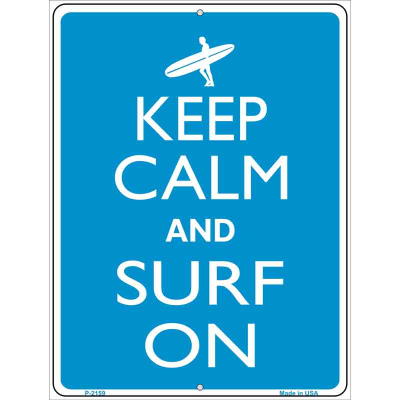 Keep Calm And Surf On Wholesale Metal Novelty Parking SIGN