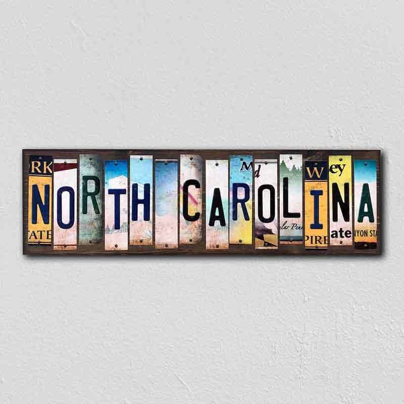 North Carolina Wholesale Novelty LICENSE PLATE Strips Wood Sign