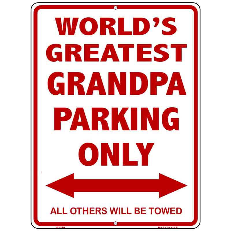 Worlds Greatest Grandpa Wholesale Metal Novelty Parking SIGN
