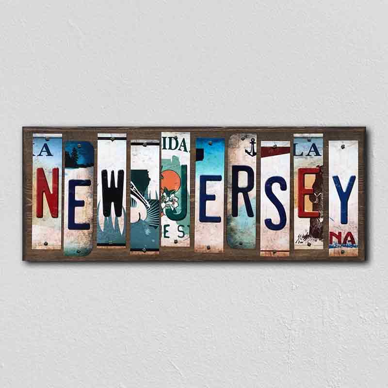 New JERSEY Wholesale Novelty License Plate Strips Wood Sign