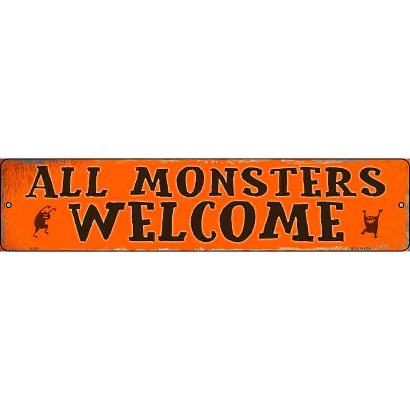 All Monsters Welcome Wholesale Novelty Metal Small Street Sign