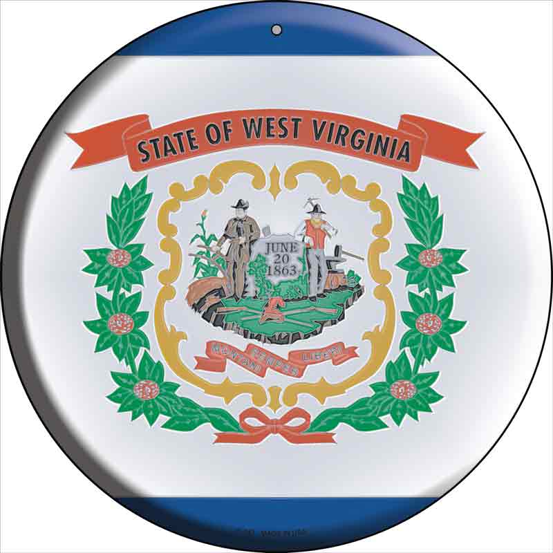 West Virginia State Flag Wholesale Metal Circular SIGN