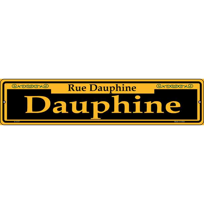 Dauphine Yellow Wholesale Novelty Small Metal Street Sign