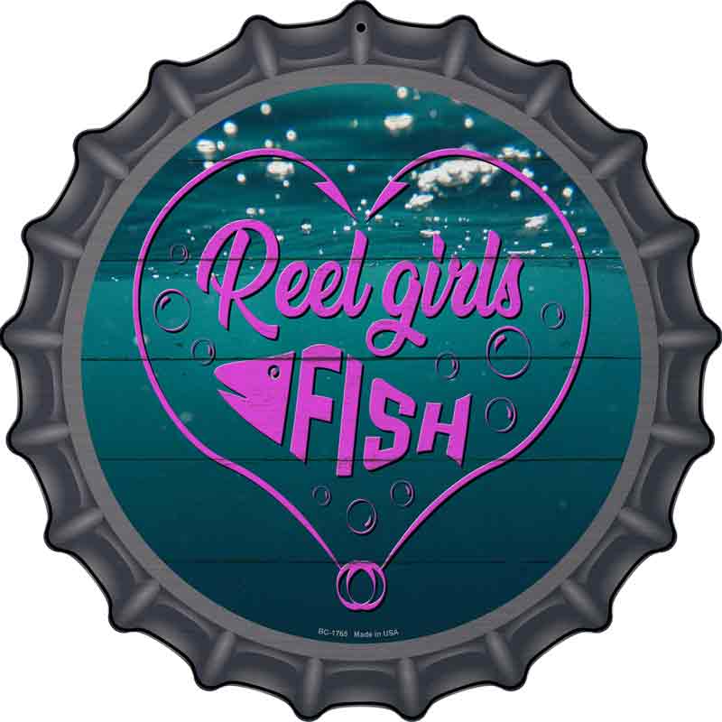 Reel Girls Fish Heart Wholesale Novelty Metal Bottle Cap Sign