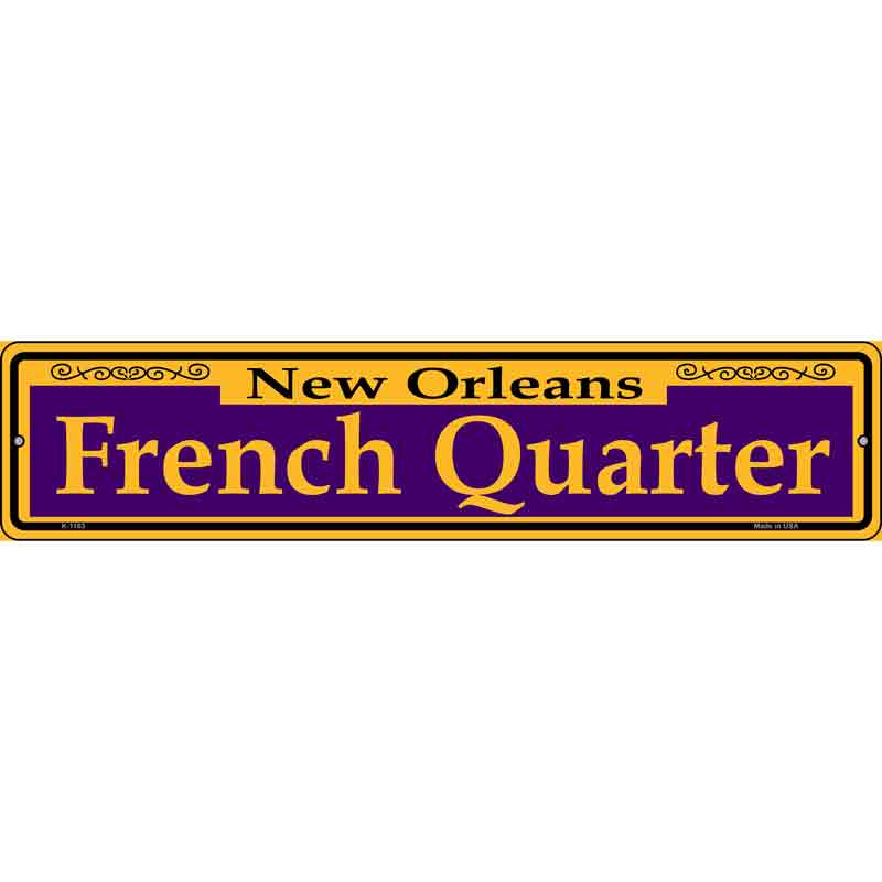 French Quarter Purple Wholesale Novelty Small Metal Street Sign