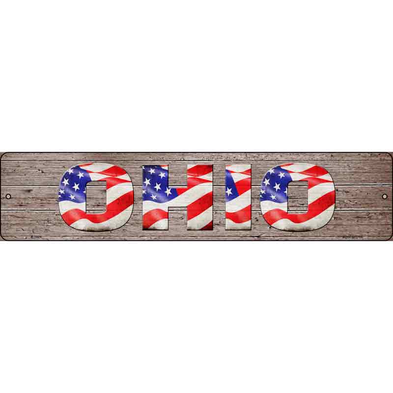 Ohio USA FLAG Lettering Wholesale Novelty Small Metal Street Sign