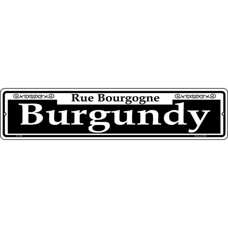 Burgundy Wholesale Novelty Small Metal Street Sign