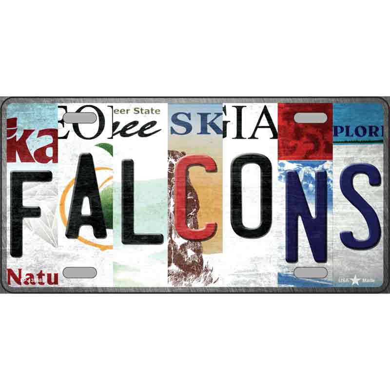 Falcons Strip Art Wholesale Novelty Metal License Plate Tag