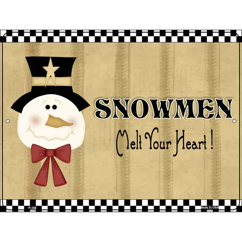 Snowmen Melt Your Heart Wholesale Metal Novelty Parking Sign