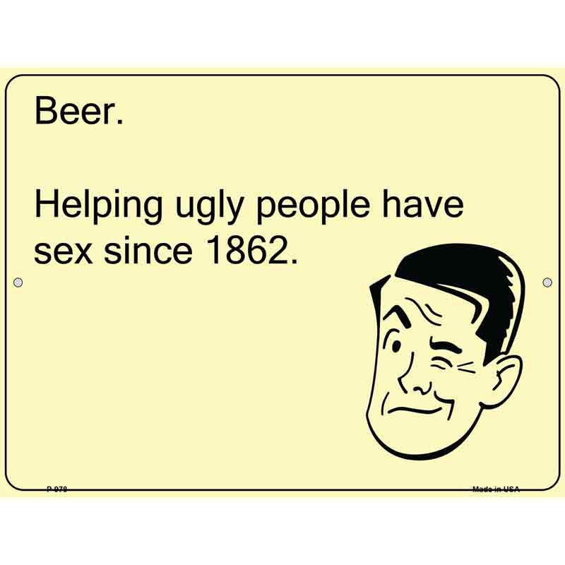 Beer Helping Ugly People E-Cards Wholesale Metal Novelty Small Parking SIGN