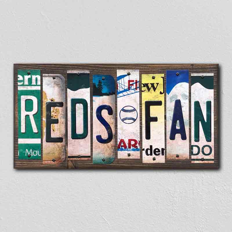 Reds Fan Wholesale Novelty License Plate Strips Wood Sign