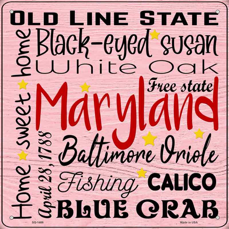 Maryland Motto Wholesale Novelty Metal Square SIGN