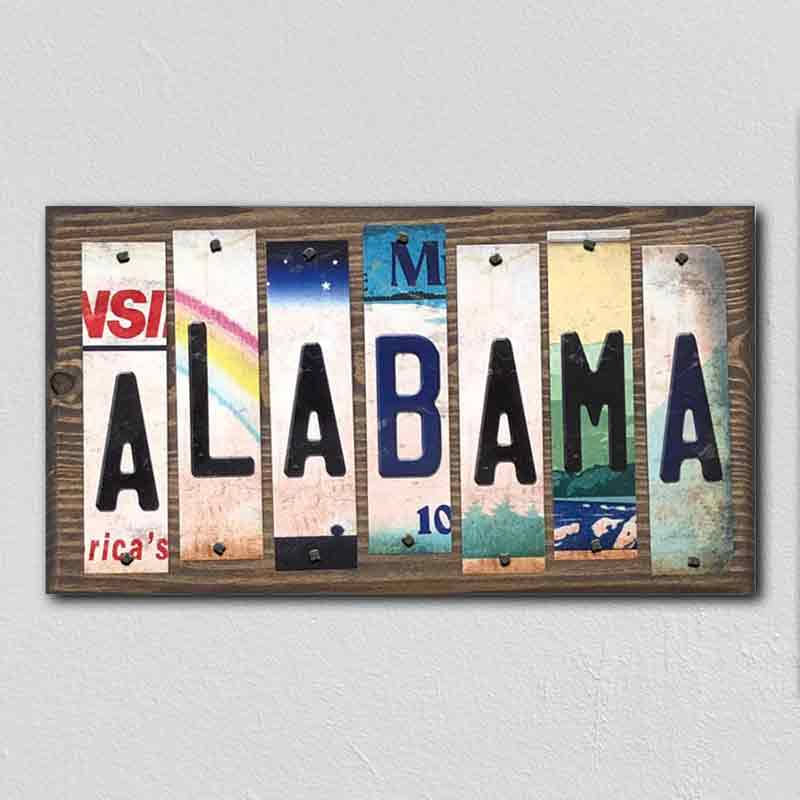 Alabama Wholesale Novelty License Plate Strips Wood Sign