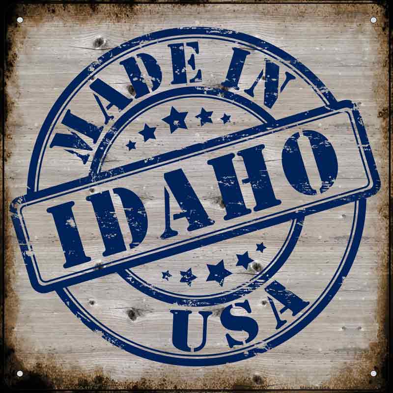Idaho Stamp On Wood Wholesale Novelty Metal Square SIGN