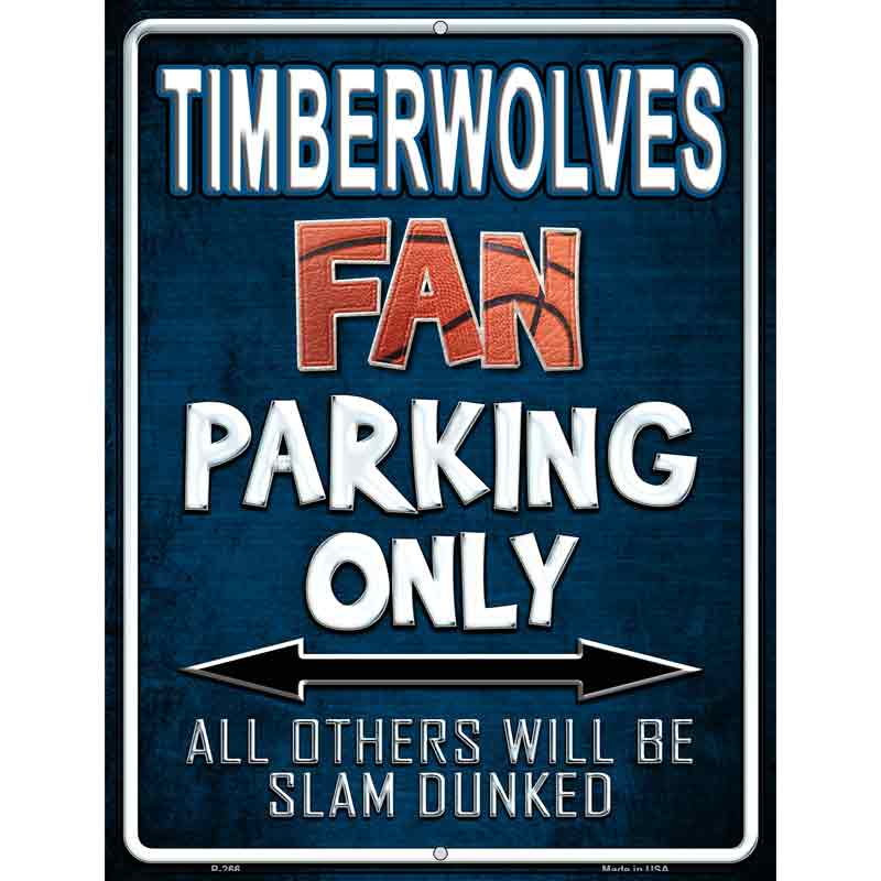 Timberwolves Wholesale Metal Novelty Parking Sign