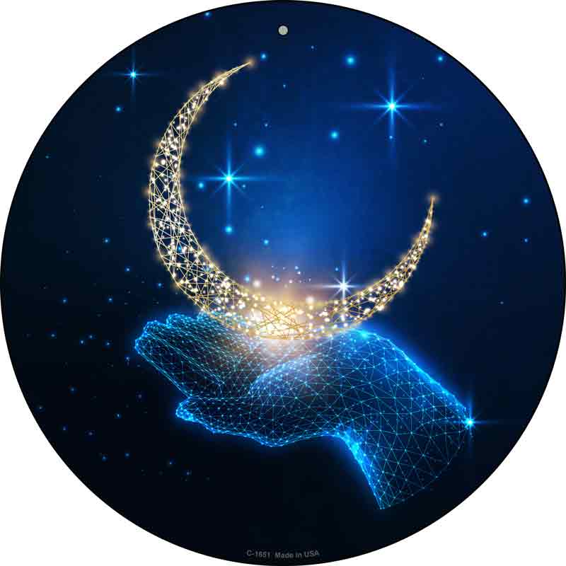 Moon In Hand Wholesale Novelty Metal Circle SIGN