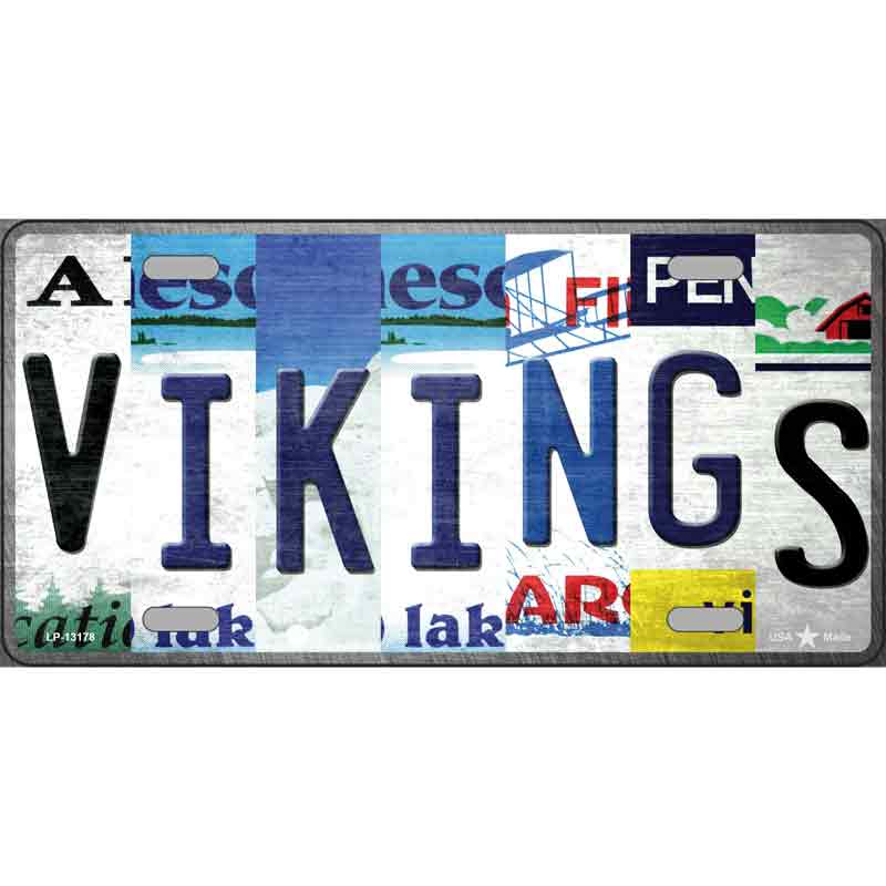 Vikings Strip Art Wholesale Novelty Metal License Plate Tag