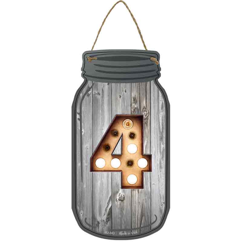 4 Bulb Lettering Wholesale Novelty Metal Mason Jar SIGN