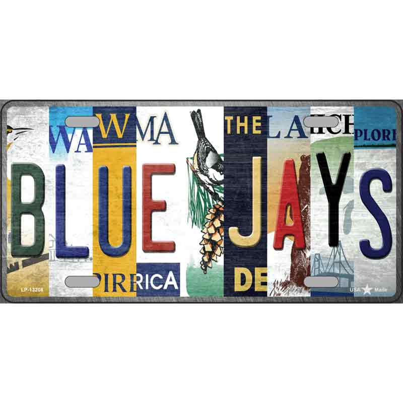 Blue Jays Strip Art Wholesale Novelty Metal License Plate Tag