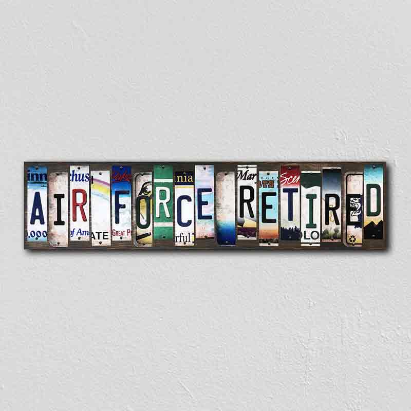 Air Force Retired Wholesale Novelty License Plate Strips Wood SIGN