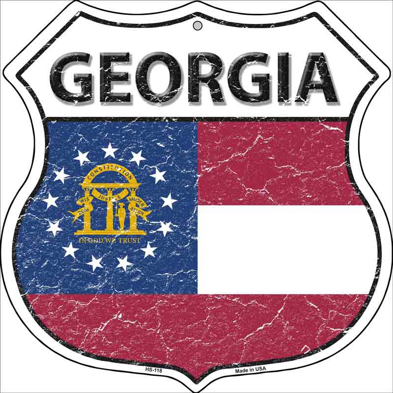 Georgia State FLAG Highway Shield Wholesale Metal Sign