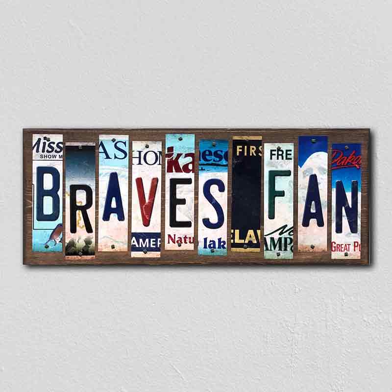 Braves Fan Wholesale Novelty License Plate Strips Wood Sign