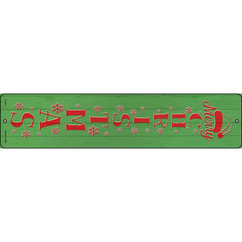 Merry Christmas Green Wholesale Novelty Small Metal Street Sign