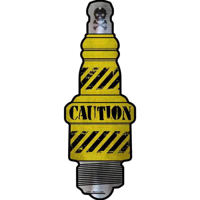 Caution Wholesale Novelty Metal Spark Plug SIGN