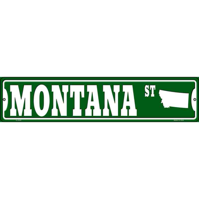Montana St Silhouette Wholesale Novelty Small Metal Street SIGN