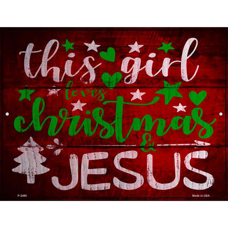 This Girl Loves CHRISTMAS Red Wholesale Novelty Metal Parking Sign