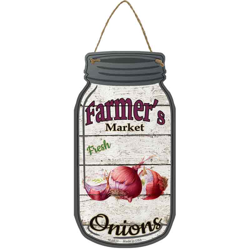 Onions Farmers Market Wholesale Novelty Metal Mason Jar SIGN