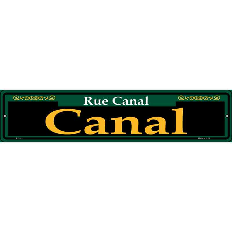 Canal Green Wholesale Novelty Small Metal Street Sign