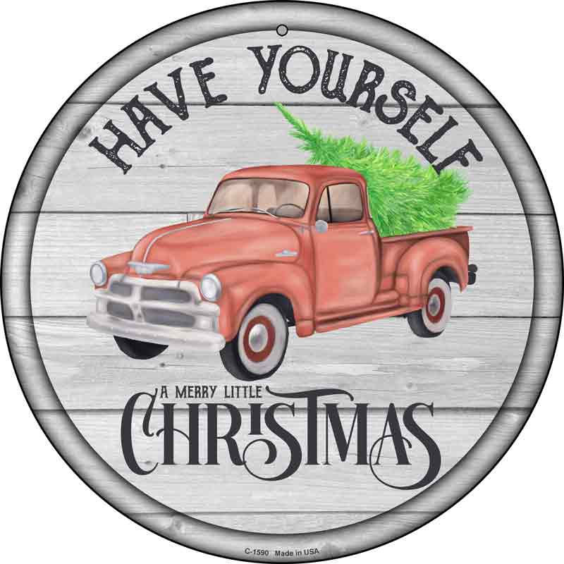 Merry Little CHRISTMAS Wholesale Novelty Metal Circle Sign