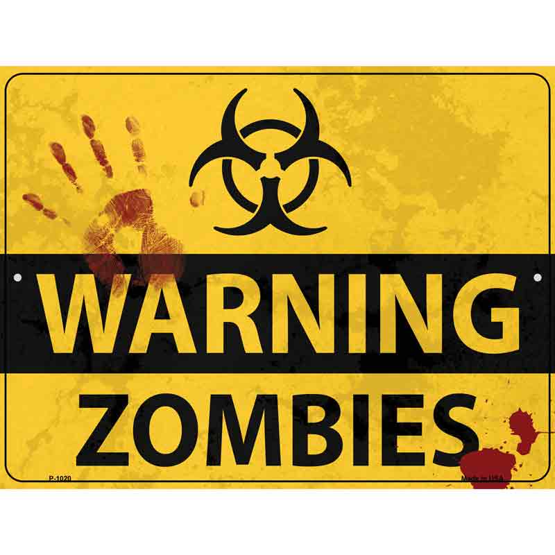 Warning Zombies Wholesale Metal Novelty Parking SIGN