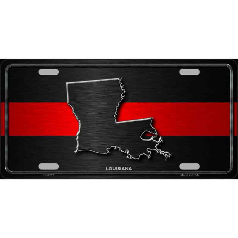 Louisiana Thin Red Line Wholesale Metal Novelty LICENSE PLATE