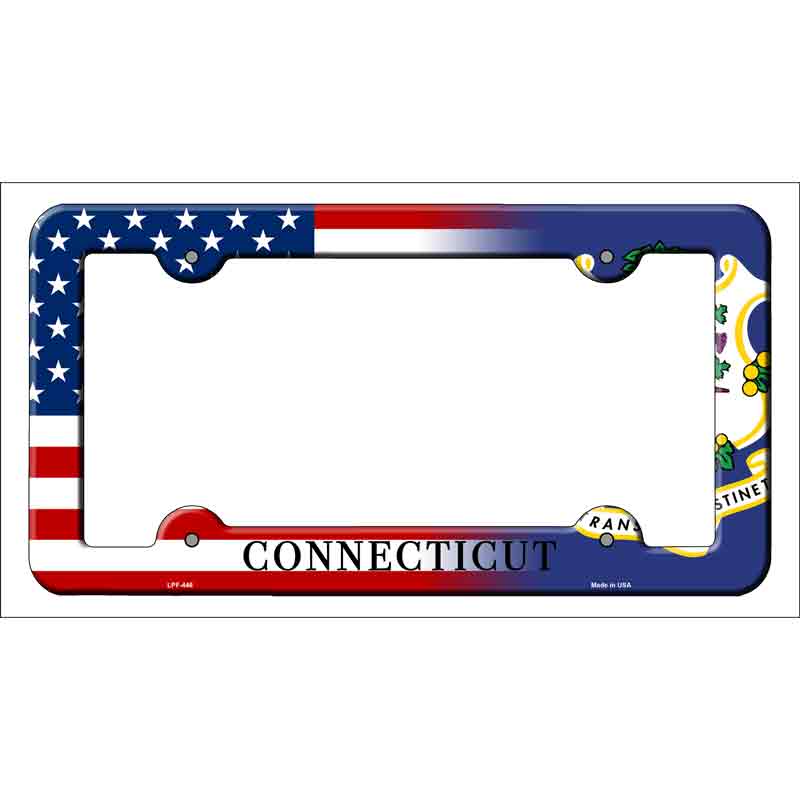 Connecticut|American Flag Wholesale Novelty Metal License Plate FRAME