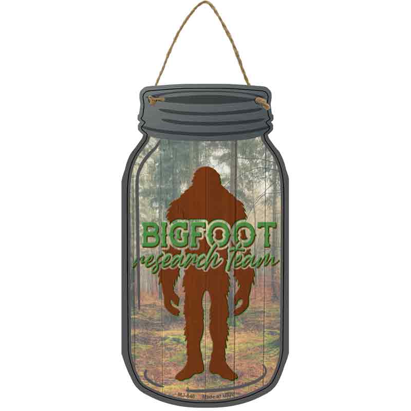 Bigfoot Research Team Wholesale Novelty Metal Mason Jar SIGN