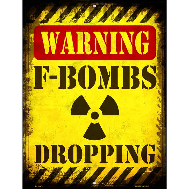 F Bombs Dropping Wholesale Metal Novelty Parking SIGN